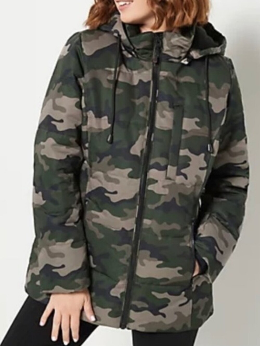 Arctic Expedition Horizontal Camoflage Quilted Down Coat Size Small